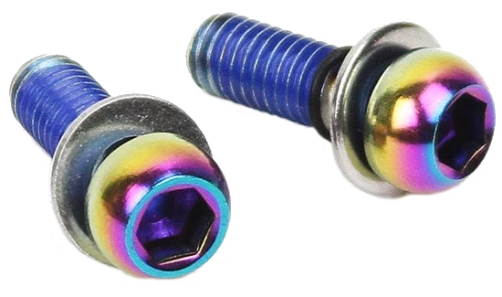 Sram Titanium Befestigungsschrauben Bremssattel Rainbow Oil Slick 4 Sram Titanium Befestigungsschrauben Bremssattel Rainbow Oil Slick – Bild 2